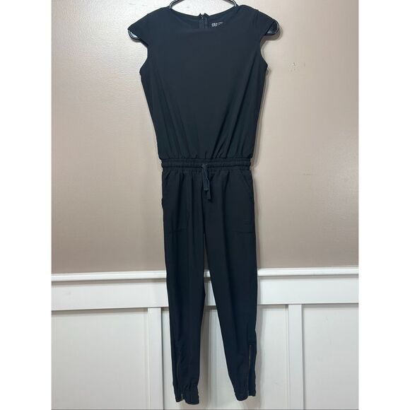 NWOT Albion Cap Sleeve Wrinkle Free Black Jumpsuit Romper One Piece Women's S - Picture 2 of 13